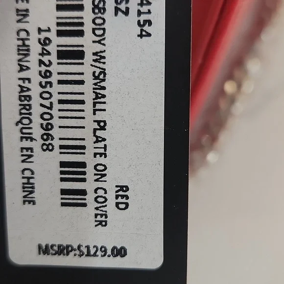 Badgley Mischka Red Shoulder Bag with Silver Chain - Picture 3 of 8